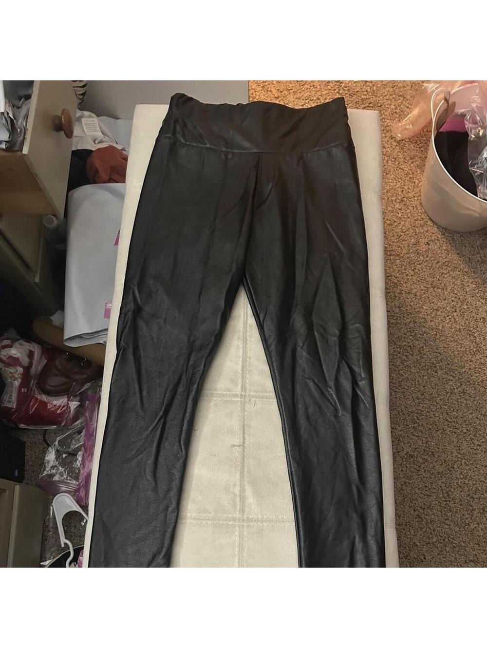 XJBoost Black faux leather leggings in a S/M